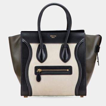 Pre Owned Celine Multicolor Micro Leather Luggage Tote