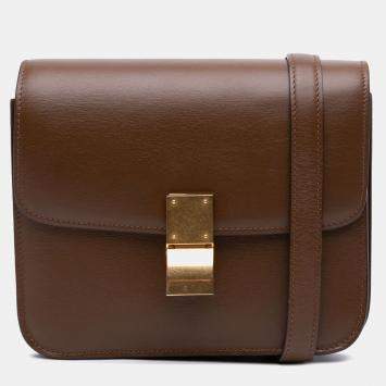 Pre Owned Celine Brown Teen Calfskin Classic Box