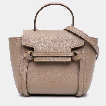 Pre Owned Celine Brown Pico Grained Calfskin Belt Bag