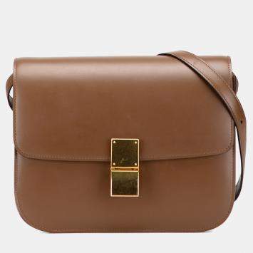 Pre Owned Celine Brown Medium Calfskin Classic Box