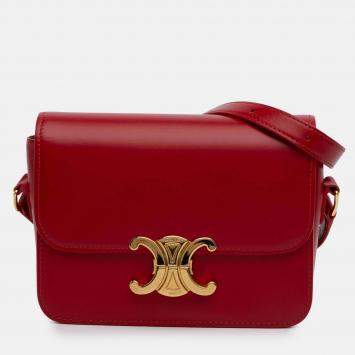 Pre Owned Celine Teen Shiny Calfskin Triomphe Crossbody