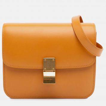 Pre Owned Celine Orange Teen Calfskin Classic Box