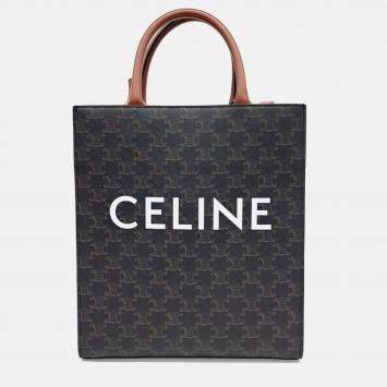 Pre Owned Celine Brown PVC Triumph Cabas Vertical Small