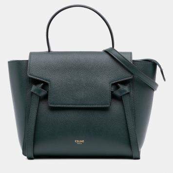 Pre Owned Celine Green Nano Grained Calfskin Belt Bag