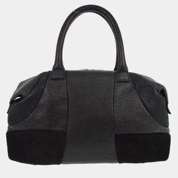Pre Owned Celine Black Suede Leather Duffle Bag