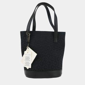 Pre Owned Celine Black Canvas C Macadam Tote Handbag