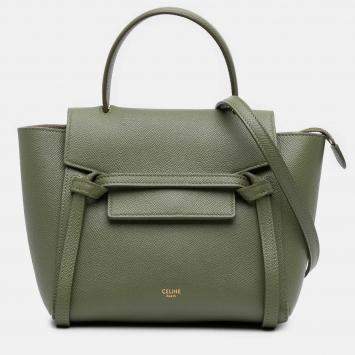 Pre Owned Celine Green Nano Grained Calfskin Belt Bag