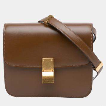 Pre Owned Celine Brown Teen Calfskin Classic Box