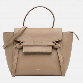Pre Owned Celine Brown Nano Grained Calfskin Belt Bag