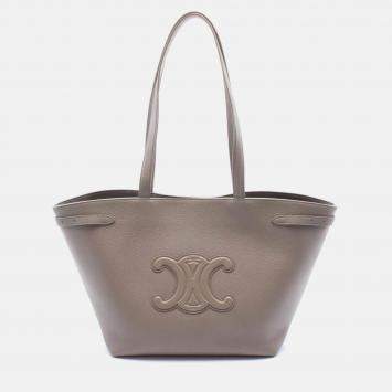 Pre Owned Celine Medium Cabas Anais Cuir Triomphe Beige Leather Tote Bag