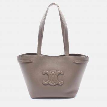 Pre Owned Celine Small Cabas Anais Cuir Triomphe Tote Bag Leather Beige