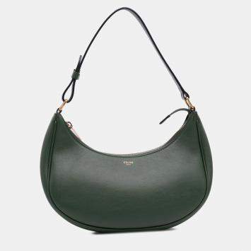 Pre Owned Celine Green Leather Ava Shoulder Bag