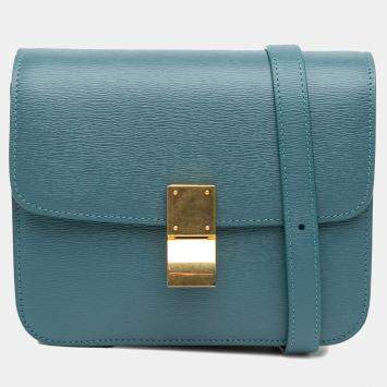 Pre Owned Celine Blue Teen Liege Calfskin Classic Box