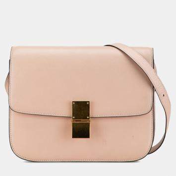 Pre Owned Celine Pink Medium Calfskin Classic Box