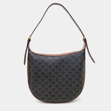 Pre Owned Celine Brown PVC Heloise hobo bag