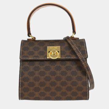 Pre Owned Celine Brown Macadam 2way Handbag