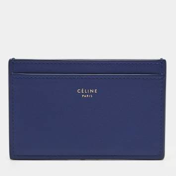 Pre Owned Celine Blue Leather Solo Card Holder