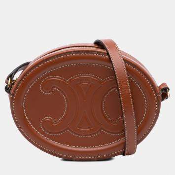 Pre Owned Small Calfskin Cuir Triomphe Oval Crossbody