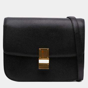 Pre Owned Celine Black Medium Calfskin Classic Box