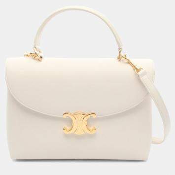Pre Owned Celine Medium Nino White Leather Handbag