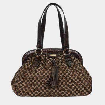 Pre Owned Celine Brown Macadam Handbag