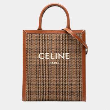 مملوكة مسبقًا Celine Brown Small Canvas Vertical Cabas Satchel