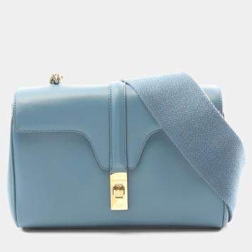 Pre Owned Celine Teen Soft Blue Leather Shoulder Bag