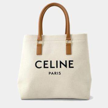مملوكة مسبقًا Celine Horizontal Cabas Natural/Brown Canvas Leather