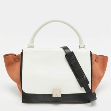 مملوكة مسبقًا Celine Trapeze Medium Tricolor Leather and Suede Top Handle Bag