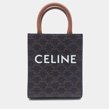 مملوكة مسبقًا Celine Brown PVC Triumph Cabas Vertical Mini