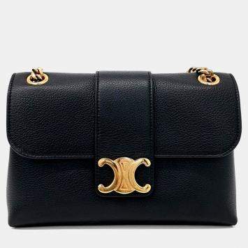 Pre Owned Celine Black Leather Victoire Tin