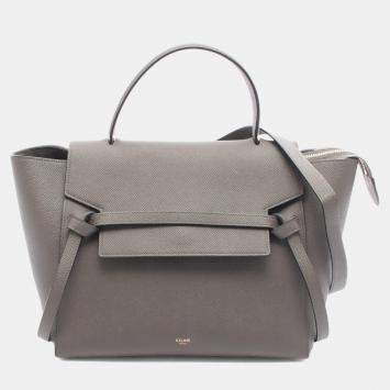 مملوكة مسبقًا Celine Belt Nano Grey Leather Top Handle Bag