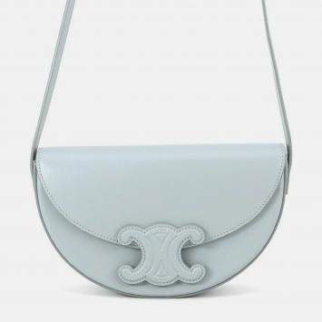 مملوكة مسبقًا حقيبة كتف سيلين كوير تريومف بوزاس جلد عجل أزرق فاتح