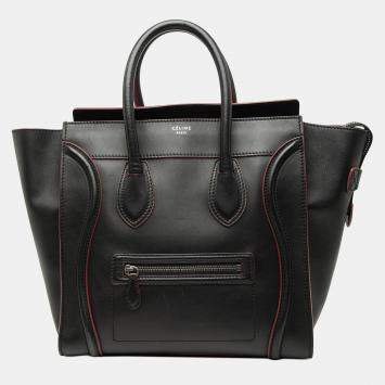 مملوكة مسبقًا Celine Black Mini Bicolor Smooth Calfskin Luggage Tote