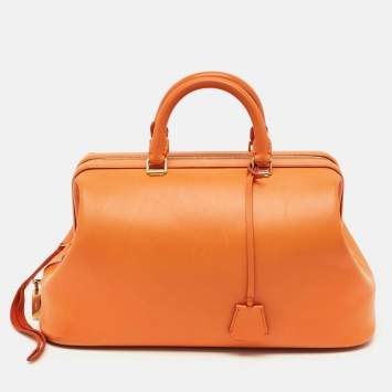 مملوكة مسبقًا Celine Doctor Orange Leather Frame Bag