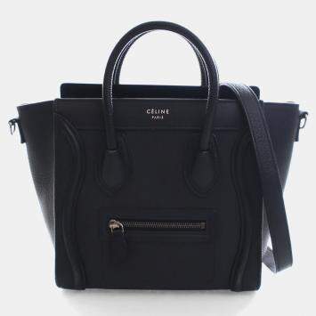 Pre Owned Celine Nano Black Calfskin Luggage Tote