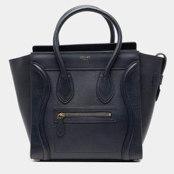 مملوكة مسبقًا Celine Blue Micro Leather Luggage Tote
