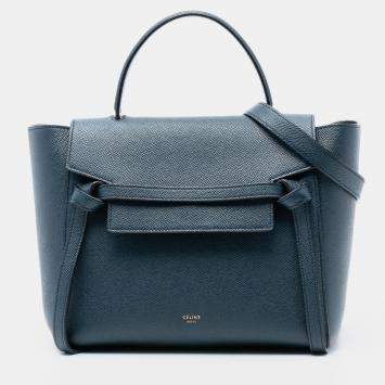 مملوكة مسبقًا Celine Blue Micro Grained Calfskin Belt Bag