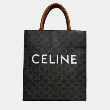 مملوكة مسبقًا Celine Brown Triomphe Canvas Small Vertical Tote