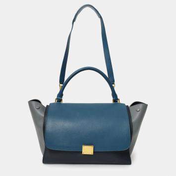 مملوكة مسبقًا Celine Tri Color Leather Medium Trapeze Bag