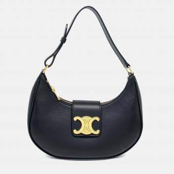 Pre Owned Celine Black Leather Ava Triumph Bag Medium