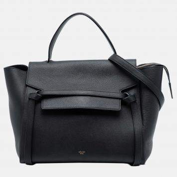 مملوكة مسبقًا Celine Black Mini Grained Calfskin Belt Satchel
