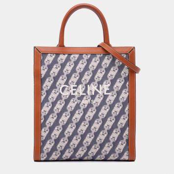 Pre Owned حقيبة كاباس عمودية ميلون كانفاس ترمف صغيرة زرقاء من سيلين