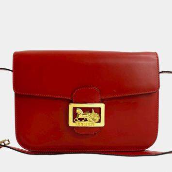 مملوكة مسبقًا Celine Red Calfskin Horse Carriage Crossbody