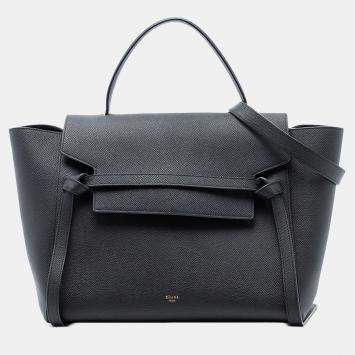 مملوكة مسبقًا Celine Black Mini Grained Calfskin Belt Bag