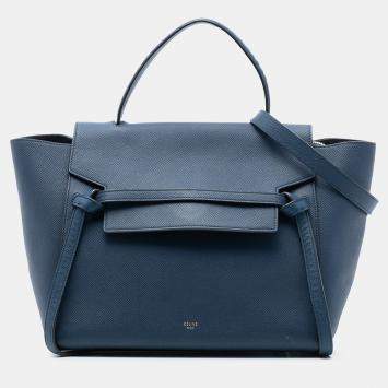 مملوكة مسبقًا Celine Blue Mini Grained Calfskin Belt Bag