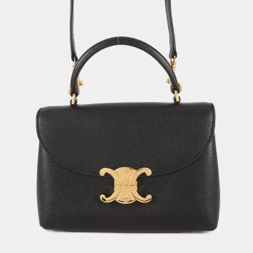 مملوكة مسبقًا Celine Teen Nino Shoulder Bag Black Calf Leather