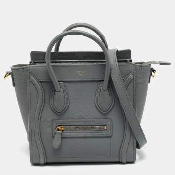 مملوكة مسبقًا Celine Luggage Nano Grey Leather Tote