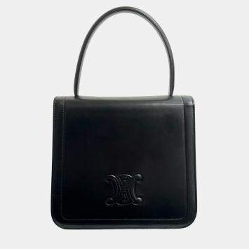 مملوكة مسبقًا Celine Black Calfskin Triomphe Top Handle Bag