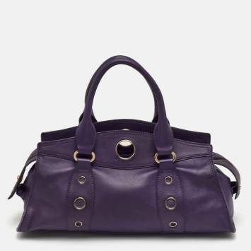 مملوكة مسبقًا Celine Vintage Purple Leather Satchel